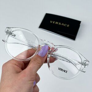 Versace VE3355U 148 BRAND NEW Eyeglasses Crystal Oval Unisex